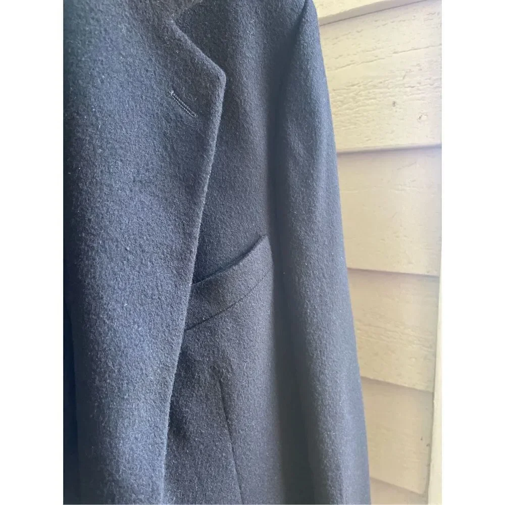 Men’s Black Wool Blend Camel Hair Sports Coat Size 44